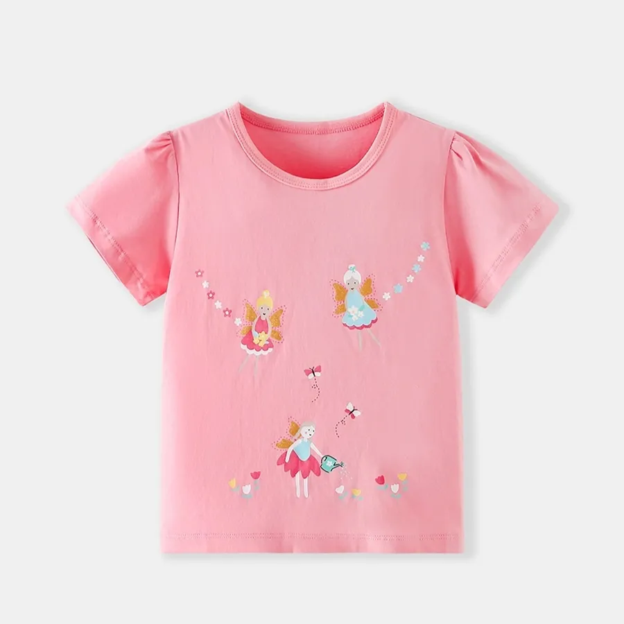 Spring Summer Girls' Short-Sleeve T-Shirts