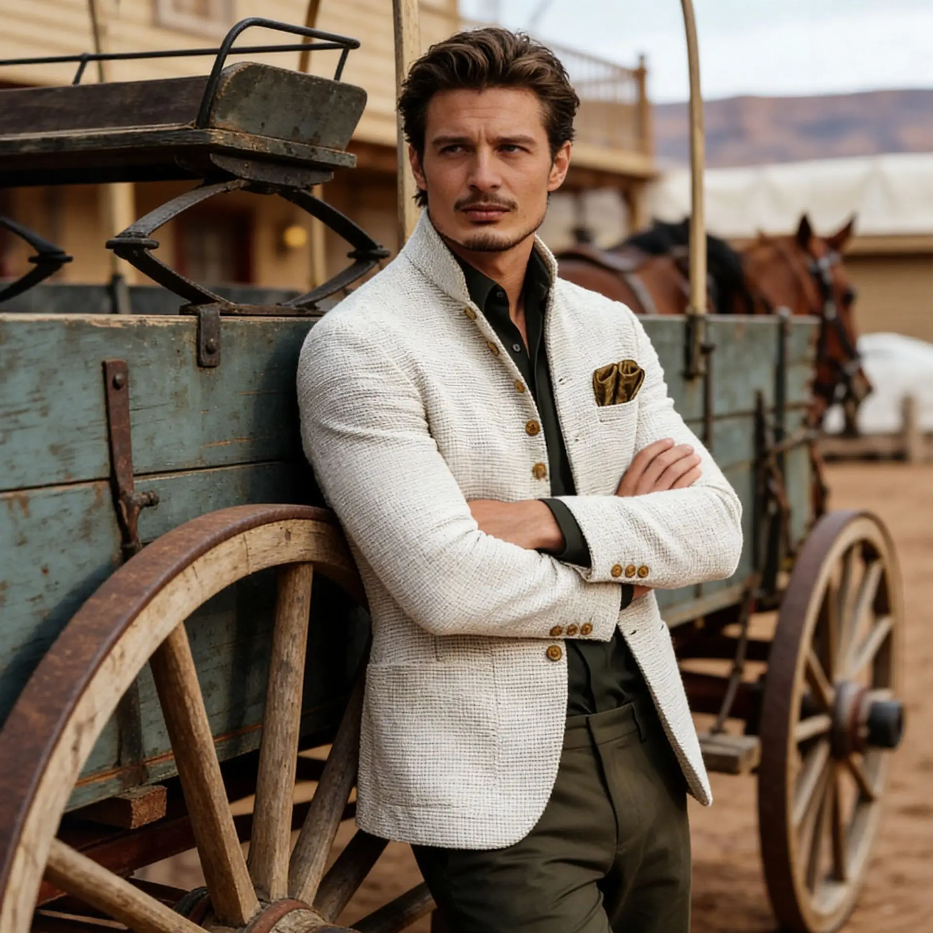 Retro Tweed Mens Fashionable Casual Jacket