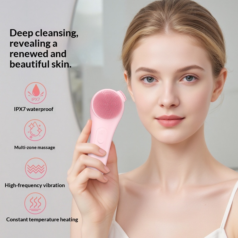 Electric Facial Cleansing Device Pore-cleansing Warm Compress Vibrating