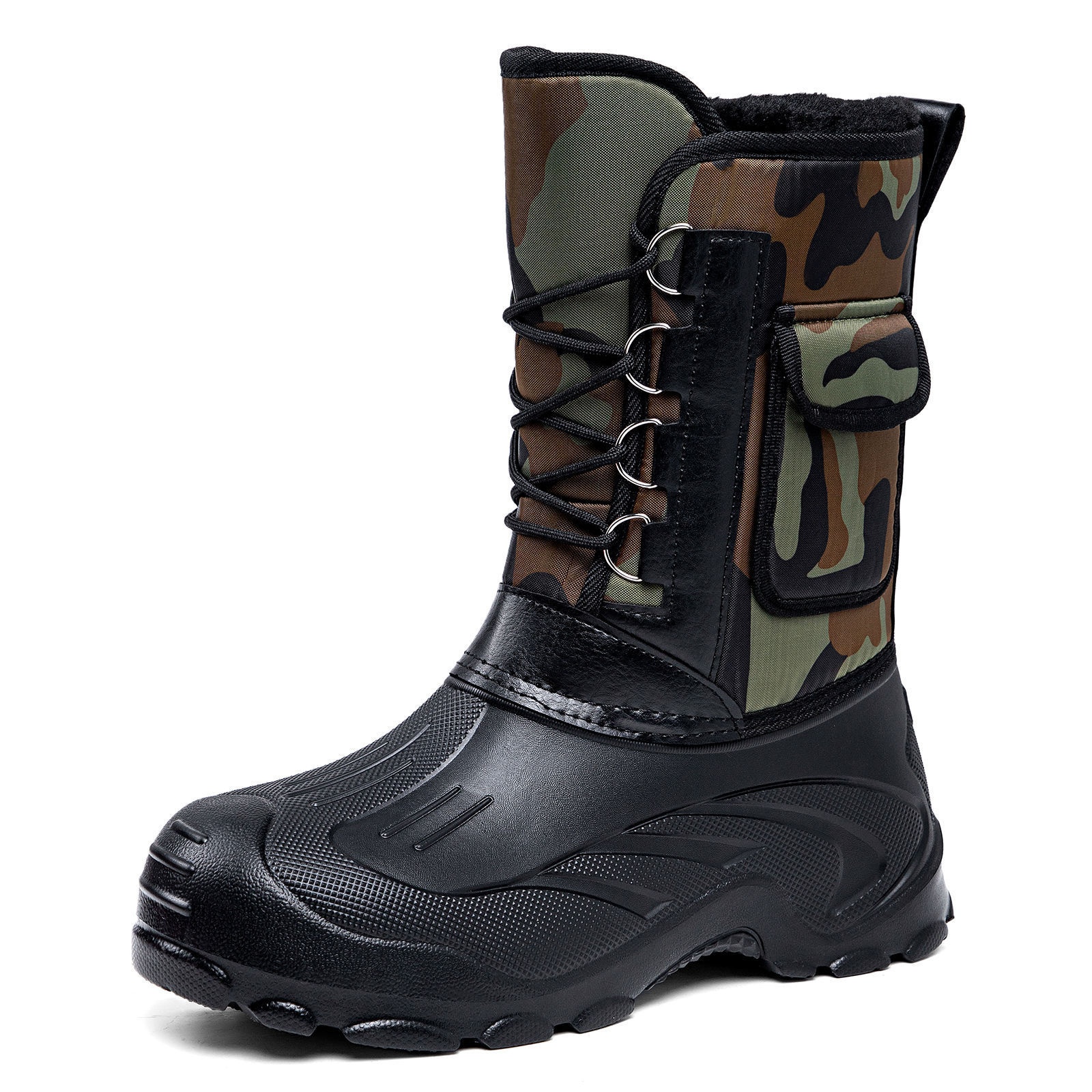 Fleece-Lined High-Top Snow Boots