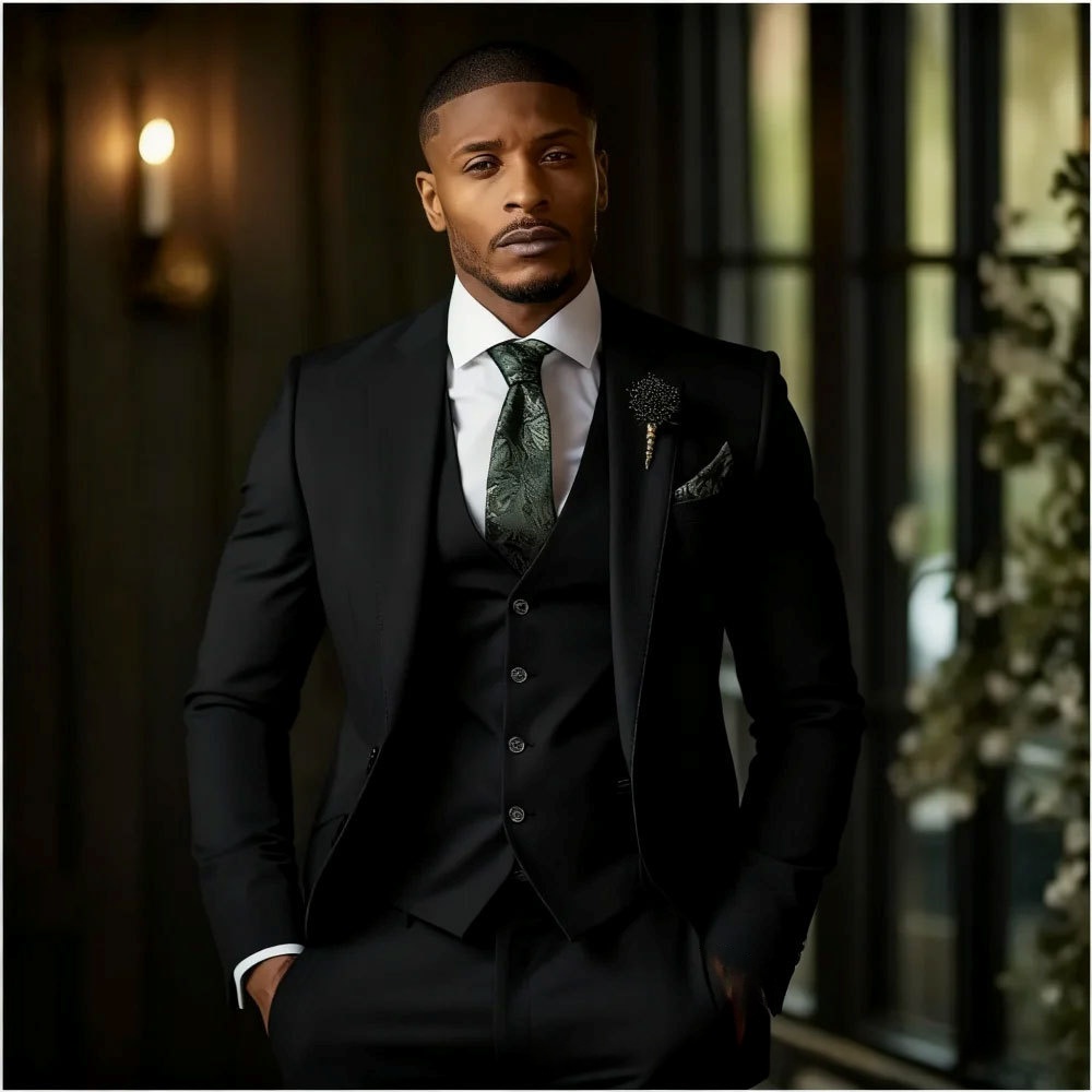 Men's Fashionable Casual Slim-Fit Three-Piece Suit