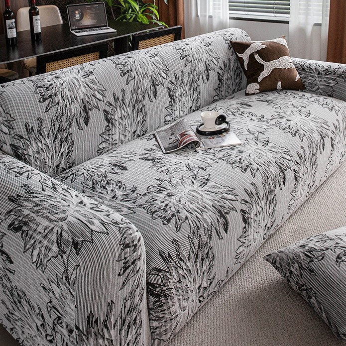 Home Leisure Retro Jacquard Velvet Sofa Cover