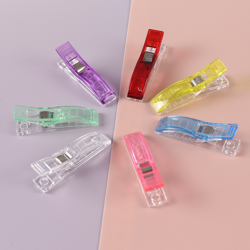 Edge-covering Fixed-gap Sewing Positioning Clip Plastic Color Mixing Big Clip 1PCS