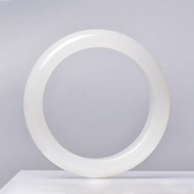 Natural Xinjiang Mutton-fat Grade White Jade Bracelet, Hetian