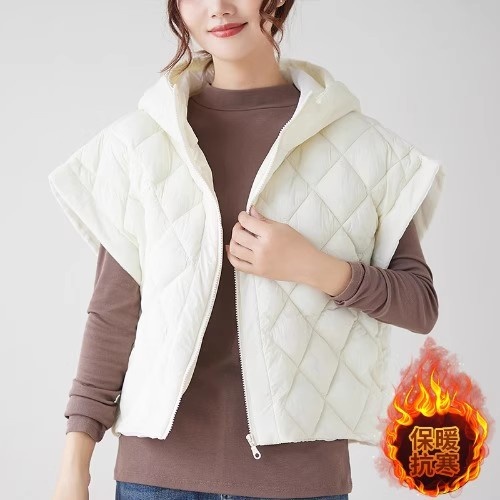 Women's Vest With Fly Sleeves And Hoodie Trendy Coat 8