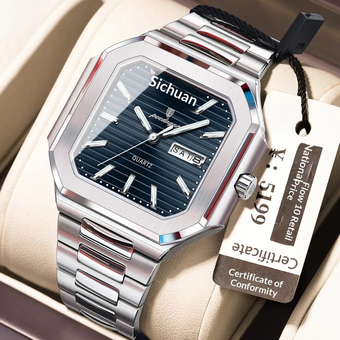 Waterproof Watch Fashionable Luminous Ultra-Thin Mens