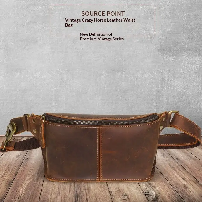 Vintage Handmade Leather Waist Bag