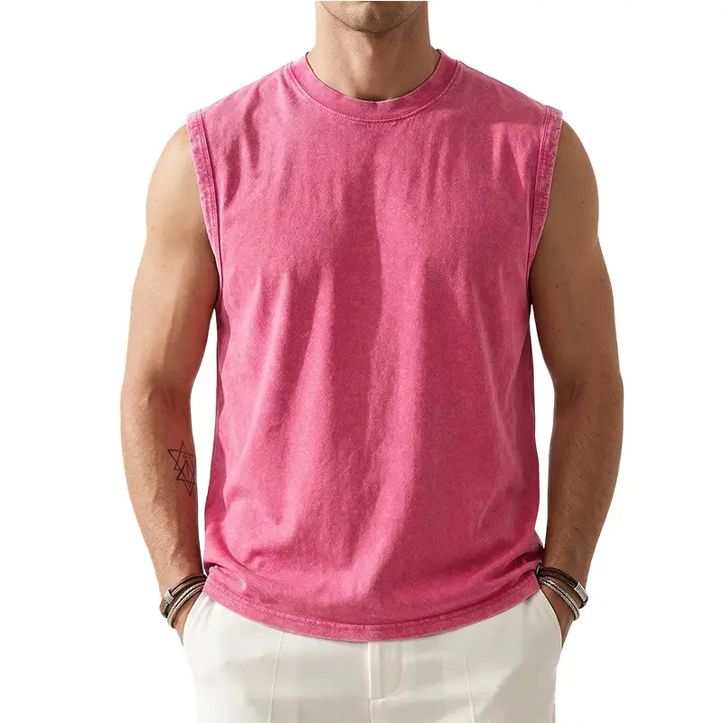Men's Retro Cotton Distressed Sleeveless Loose Vest