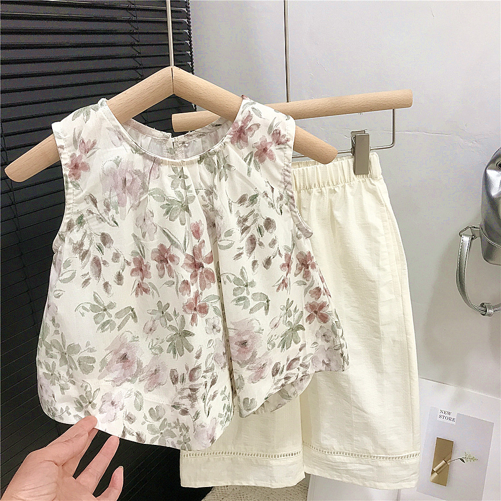 Western-style Two-piece Set Vest And Wide-leg Pants