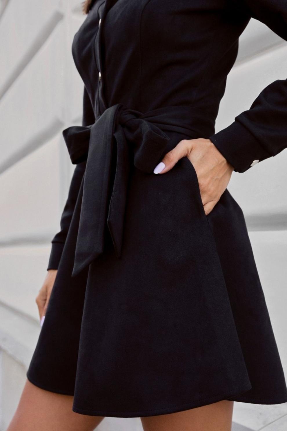 Loose Linen Lace-Up Mini Dress – full length lifestyle shot showing relaxed silhouette