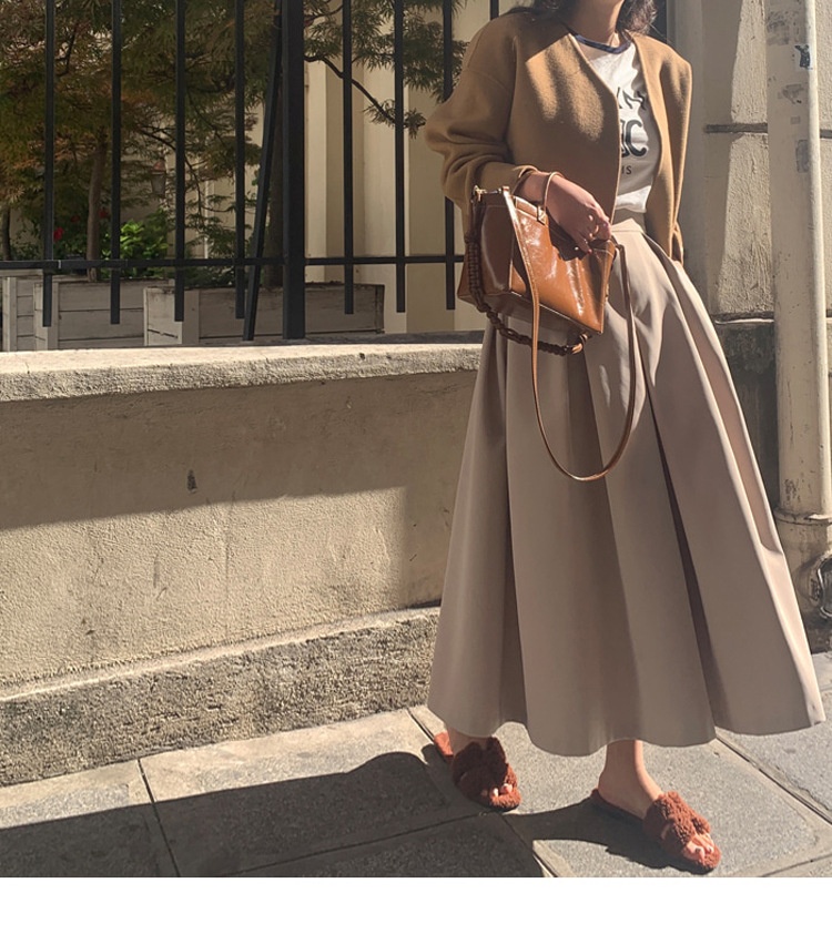 High-waisted Pleated Midi A-line Maxi Skirt 36 675655f2 d455 4102 9043 820d9b2e0e67 trans