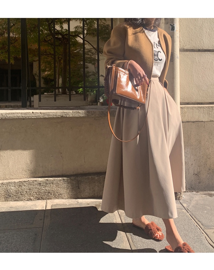 High-waisted Pleated Midi A-line Maxi Skirt 43 99437316 da4f 4be8 8962 7f0f69ebe4cf trans