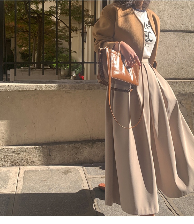 High-waisted Pleated Midi A-line Maxi Skirt 22 c0793f66 4f27 46a3 aff0 a0e0fc9ace96 trans