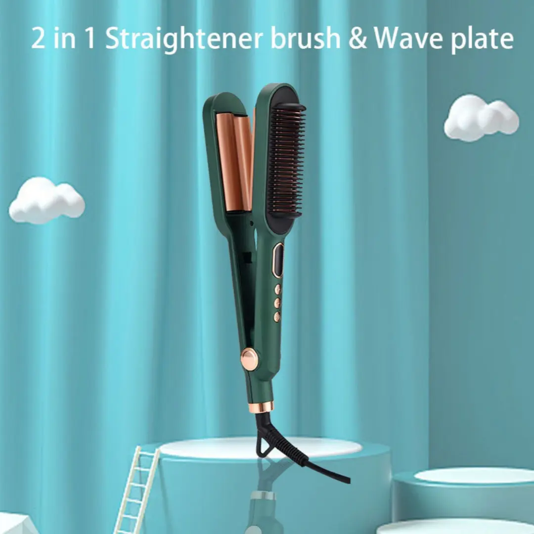 Straightening Comb And Curling Iron Combo Flat
