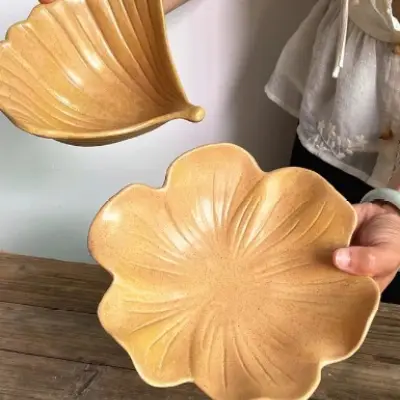 Household Kitchen Ceramic Ginkgo Bowl