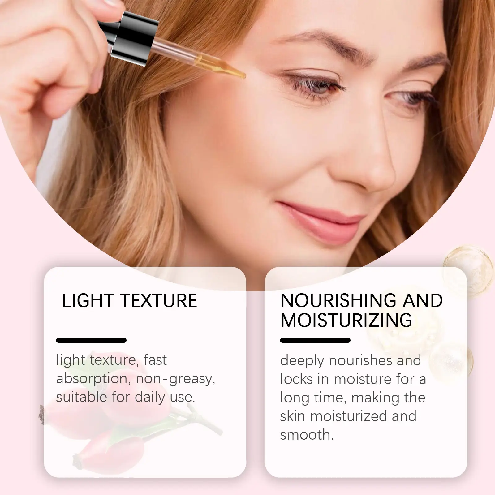 Rose Moisturizing Facial Serum For A Non-Tightening, Brightening And Repairing Effect