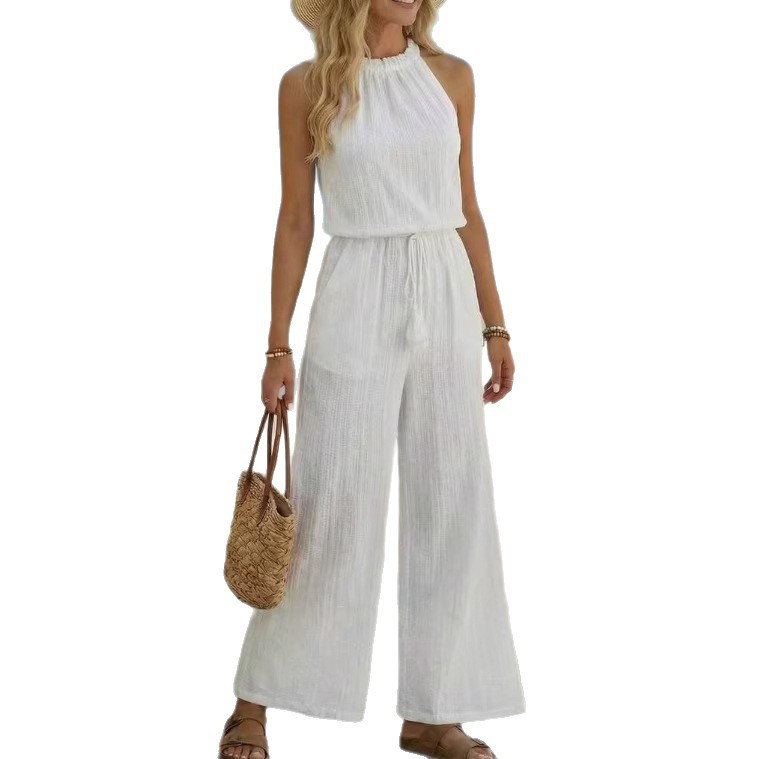 Tasseled Lace-up Pocketed Wide-leg Casual Jumpsuit For Women 16 76bc897b 5c71 4986 ad79 2caa5a0c0ffd