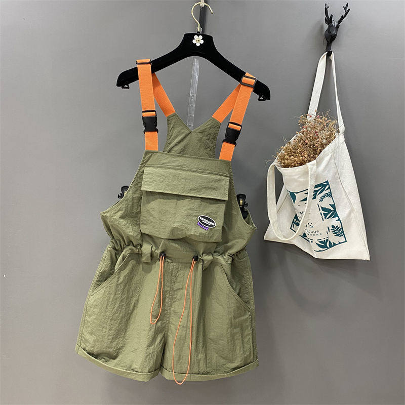 Casual Overalls with Drawstring Waist and Front Pocket