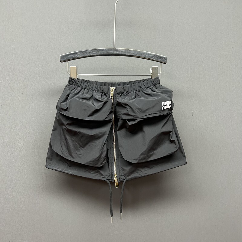 Womens Workwear Skirt With Large Pockets Zipper And Drawstring