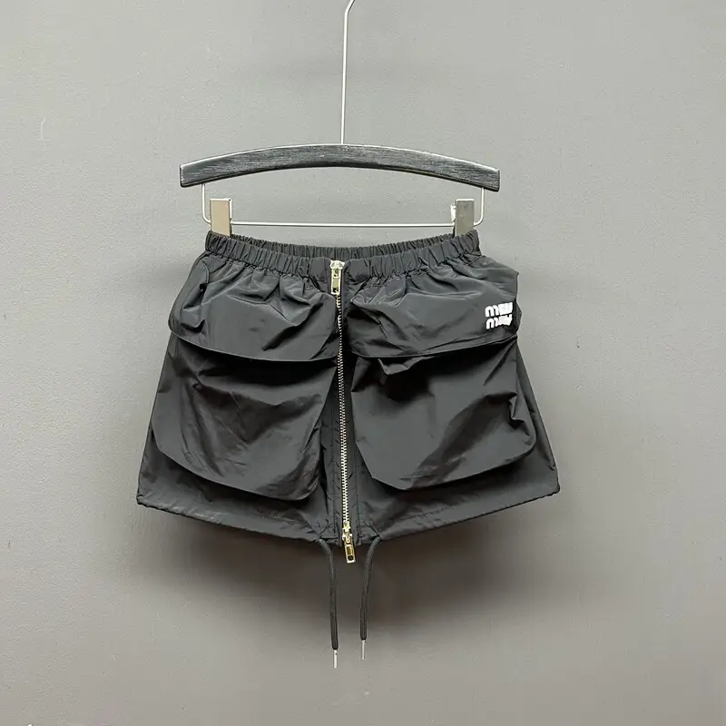 Womens Workwear Skirt With Large Pockets Zipper And Drawstring