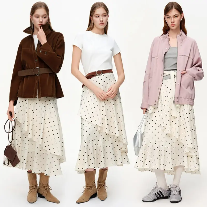Summer New Irregular Ruffle Hem Skirt For Women