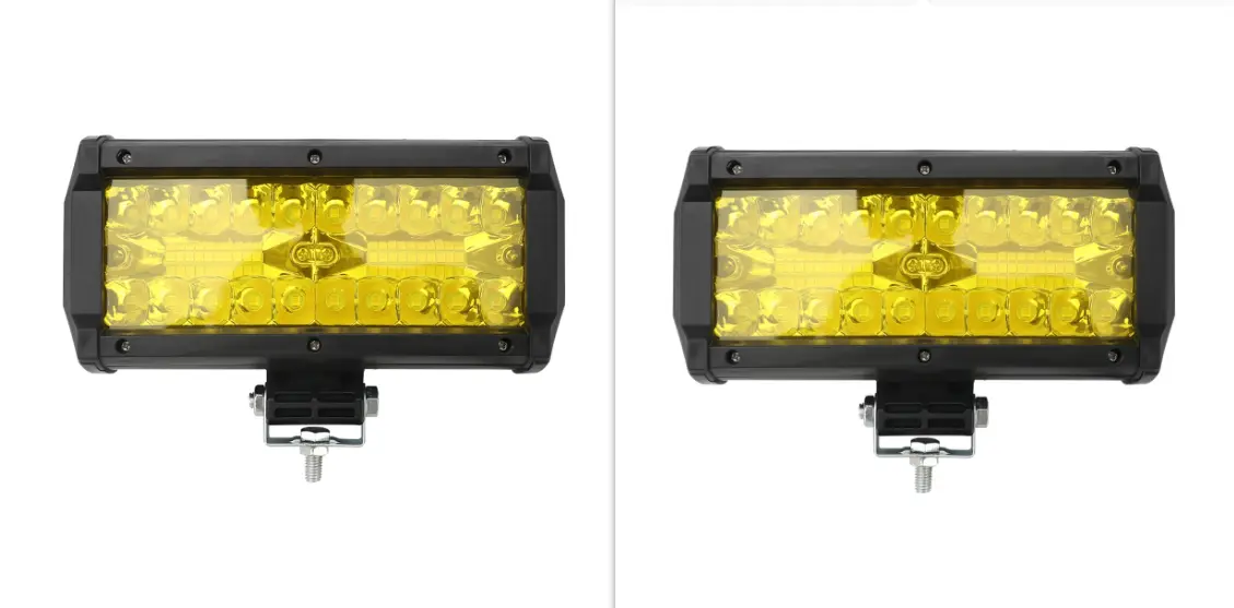 Highlight Three-row 120W Plastic Semi-aluminum Work Light Car Spotlight
