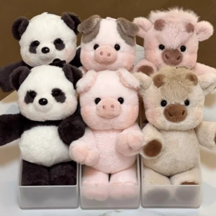 Baby Forest Run Series Panda, Cow, And Pig Dolls