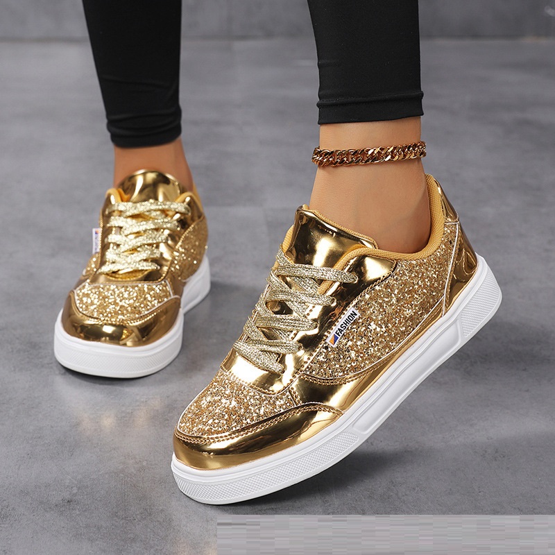 Women's Low-Top Casual Glitter Sneakers