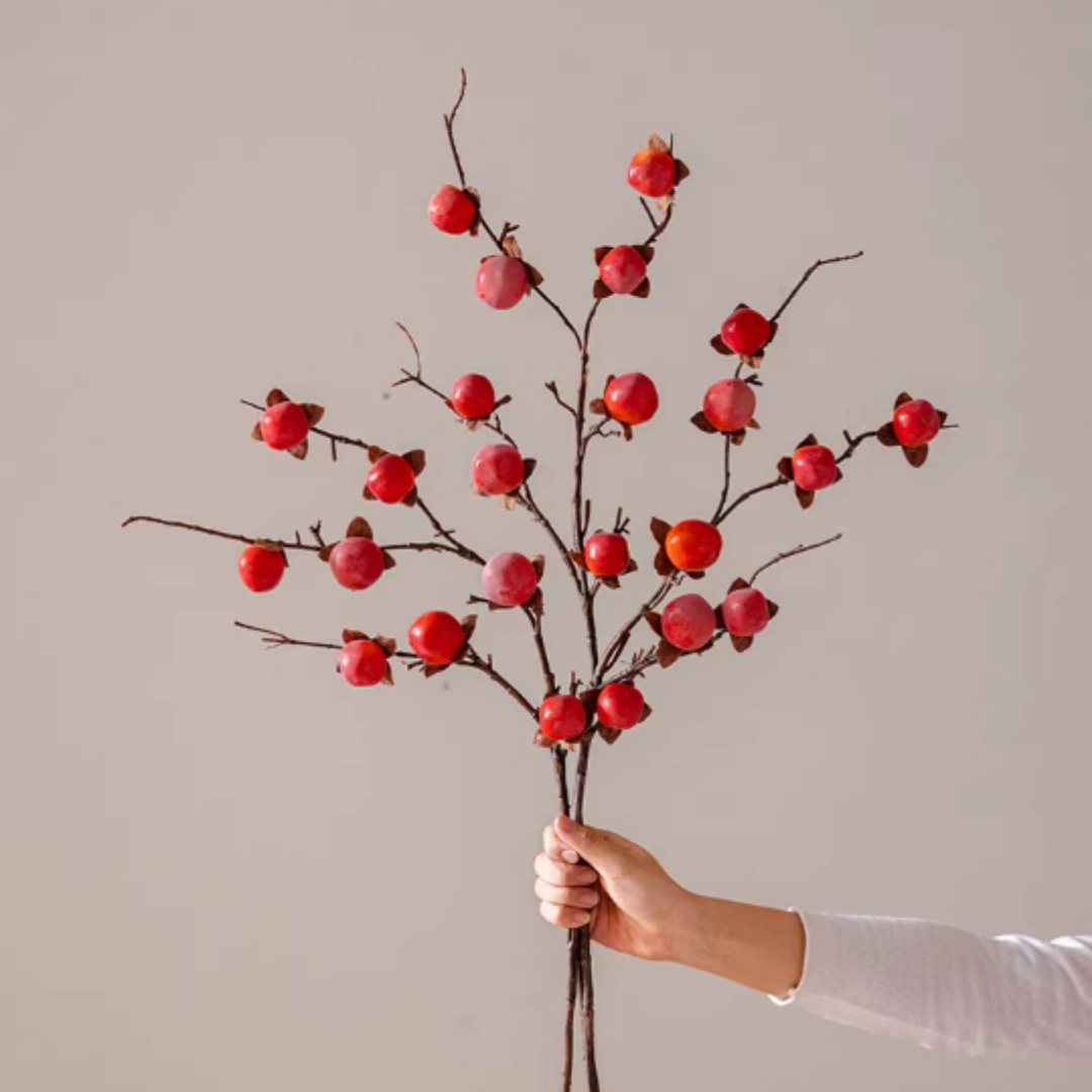 Artificial Flower Persimmon Fruit Floral Arrangement