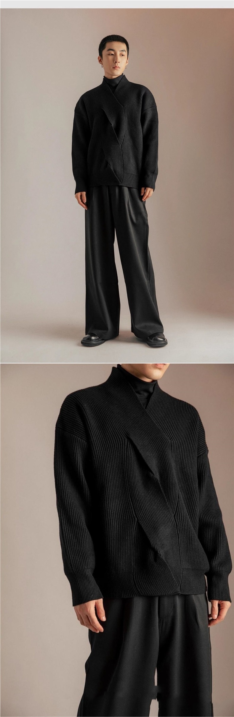 Japanese-style V-neck Sweater For Men Niche And Design-focused 6