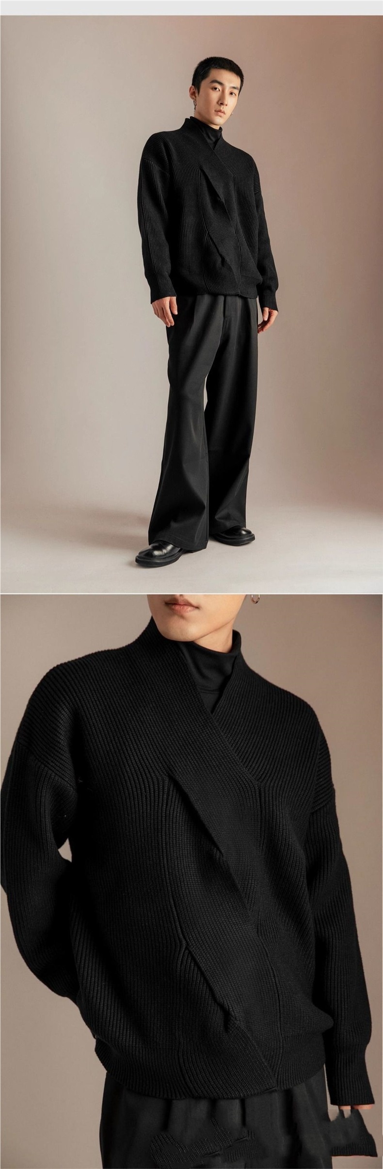 Japanese-style V-neck Sweater For Men Niche And Design-focused 7