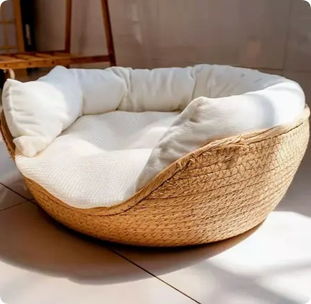Surrounding Pillow Type Rattan Cat Litter Hanging Basket Cat Bed Four Seasons