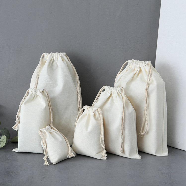 Blank Drawstring Canvas Bag For Express Delivery