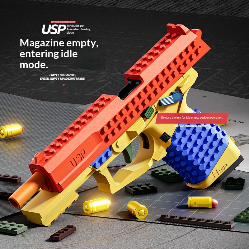 Building Block Assembled USP Soft Bullet Toy Gun 3