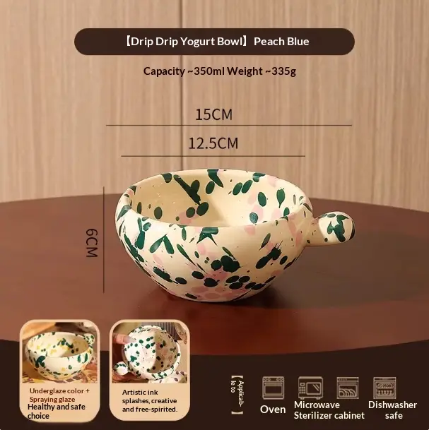 Household Personal Use Ceramic Ice Cream Bowl