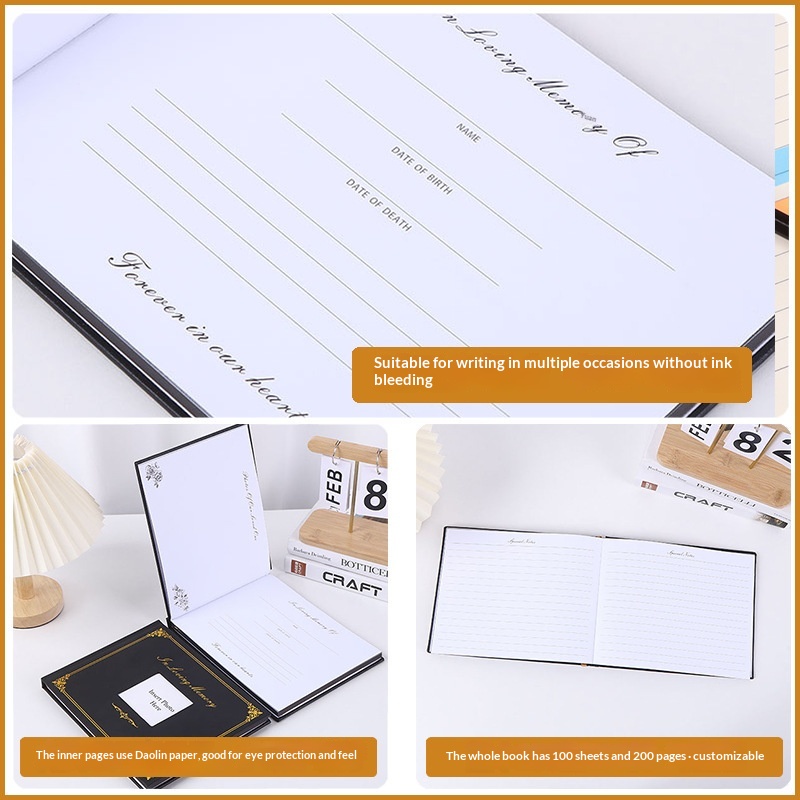 Personalized PU Cover Notebook Guest Book 6