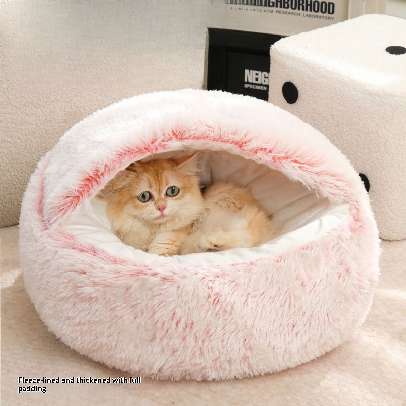 Semi-enclosed Cat Bed, Winter Warm Cat House, Suitable For All Seasons