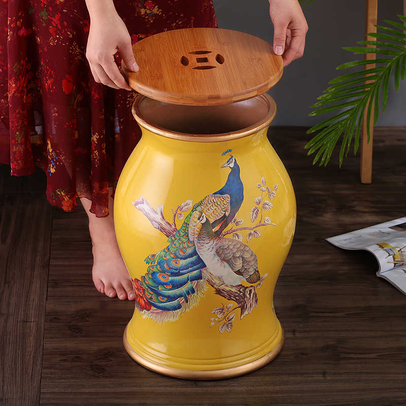 Ceramic Drum Stool Makeup Stool Shoe-changing Stool