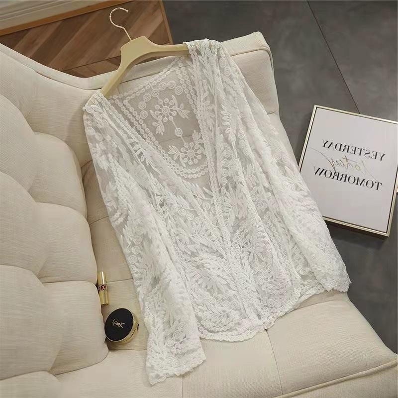 Lace Cardigan Outerwear Sun-protective Shirt Women's Summer Thin Style 8