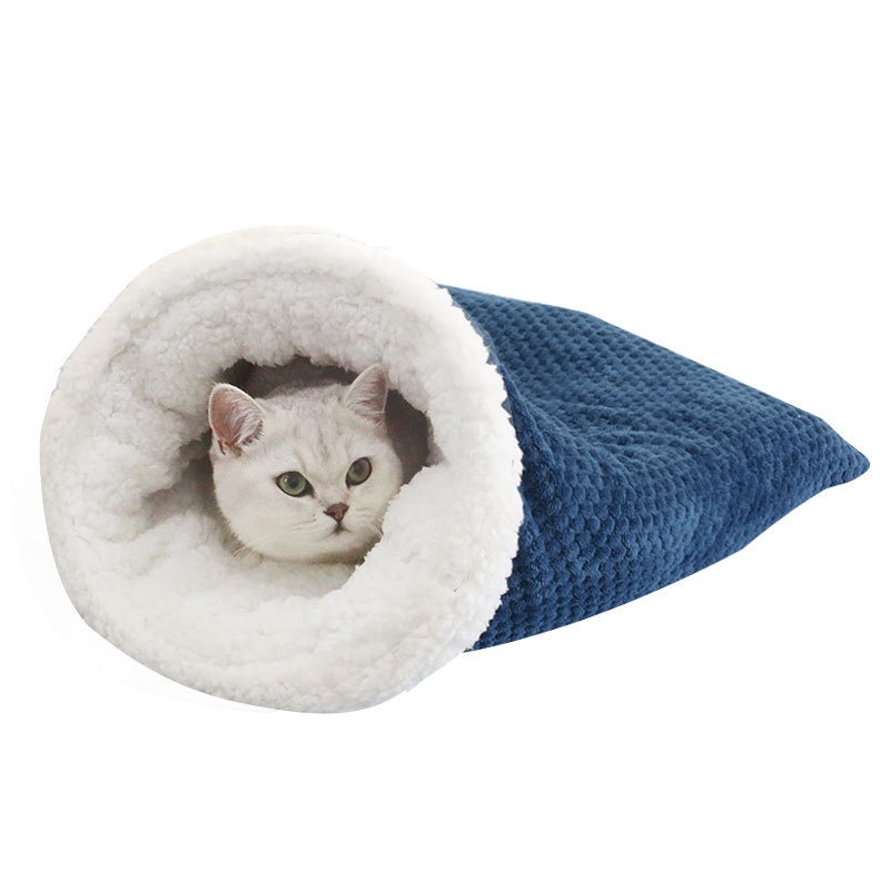 Pet Bed Fleece-Lined Warm And Cozy Cat Bed Cat Sleeping Bag