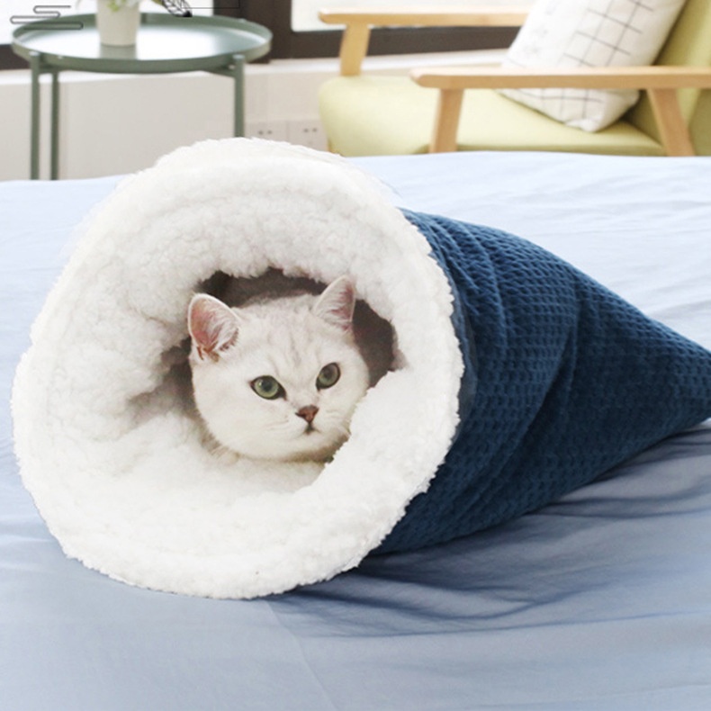 Pet Bed Fleece-Lined Warm And Cozy Cat Bed Cat Sleeping Bag