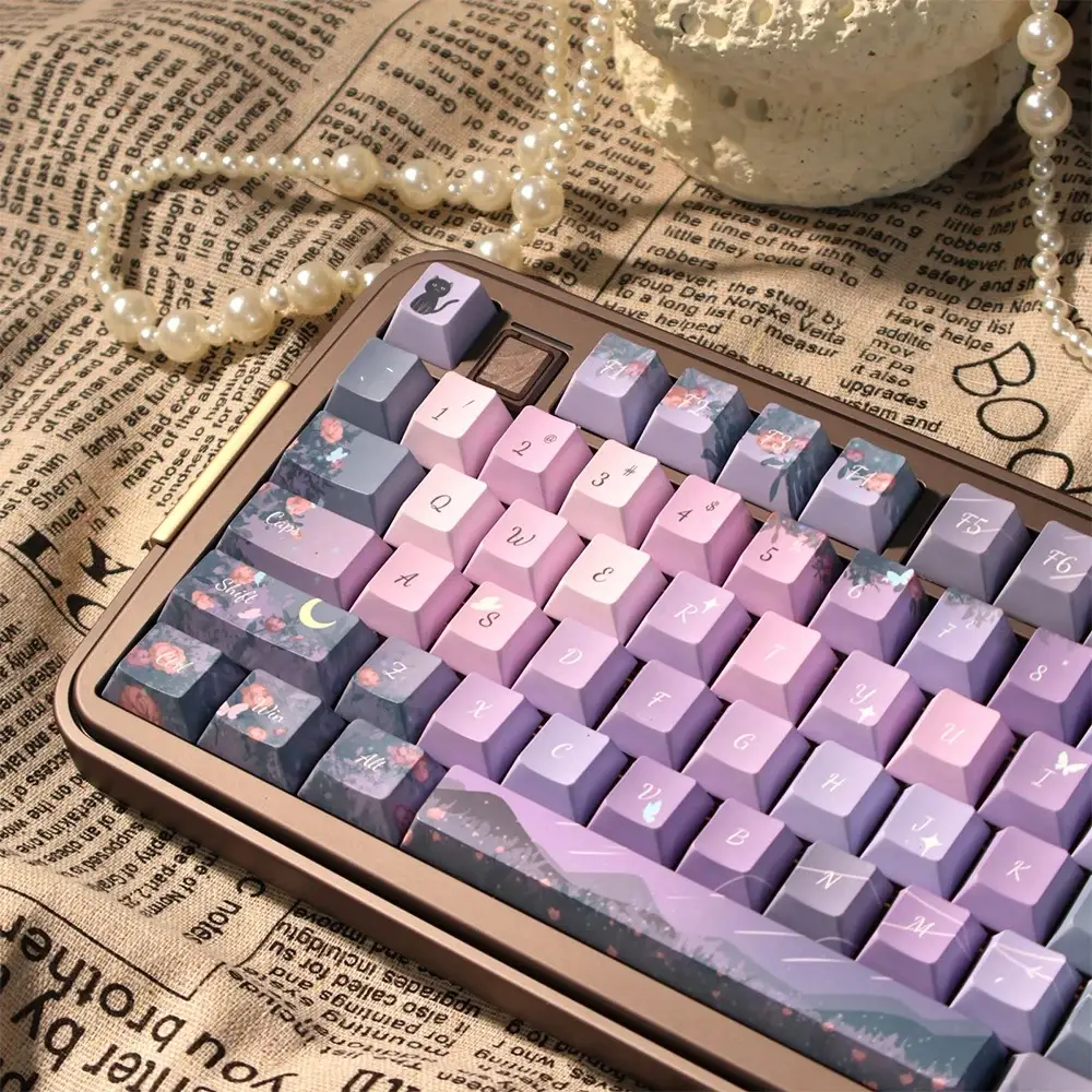Midsummer Night OEM Translucent Side-printed MOA Mechanical Keyboard Keycaps