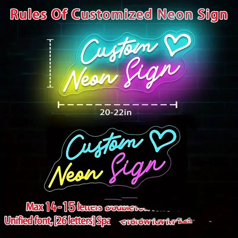 Drop Shipping And Custom-made LED English Letter UV Neon Lights