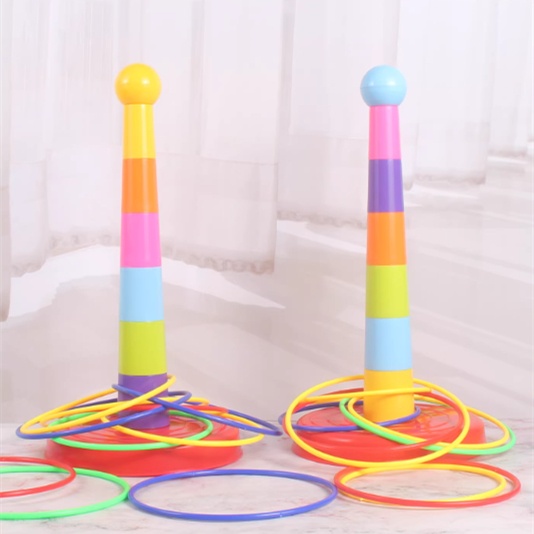 Parent-Child Interactive Ring Toss Educational Stacking Tower Kids Toy