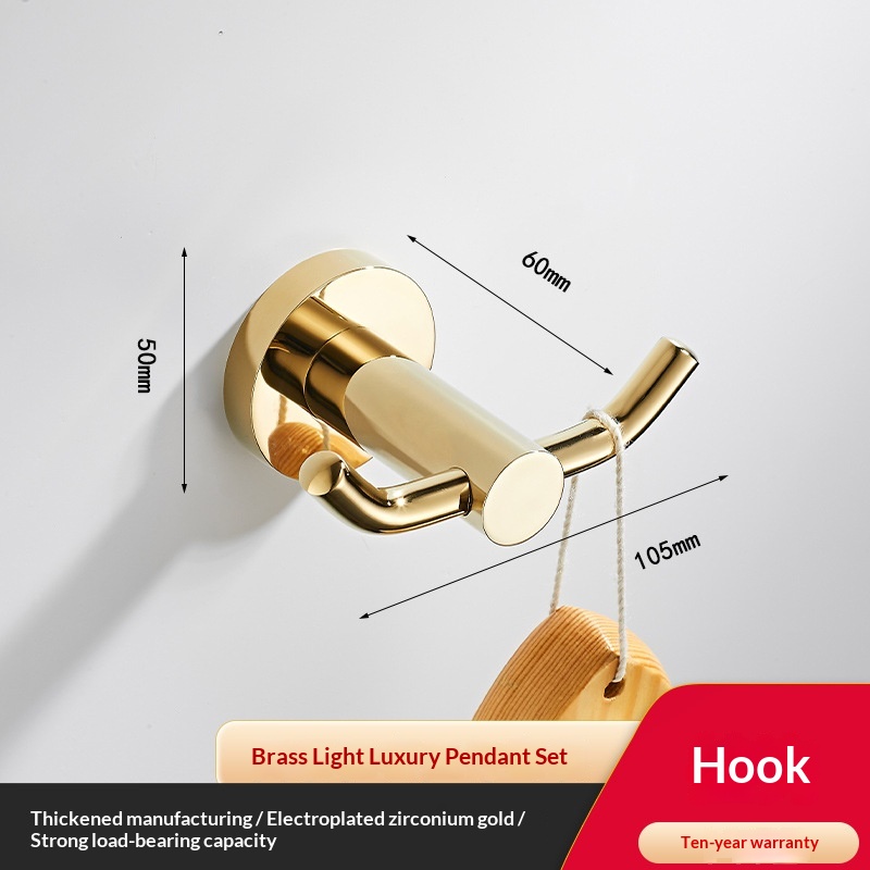 All-copper Bathroom Towel Rack Single-bar And Double-bar Designs 12