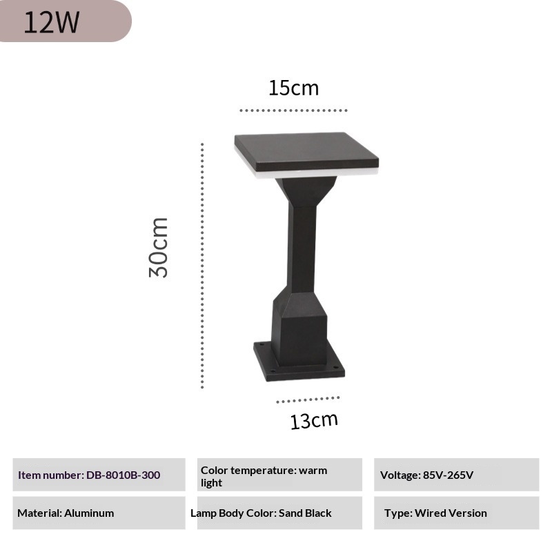 Outdoor Garden Light Pole Aluminum Courtyard Lamp
