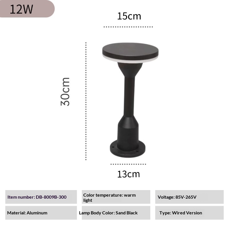 Outdoor Garden Light Pole Aluminum Courtyard Lamp