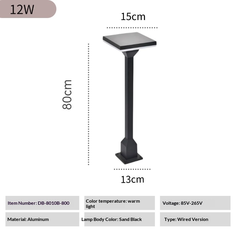 Outdoor Garden Light Pole Aluminum Courtyard Lamp