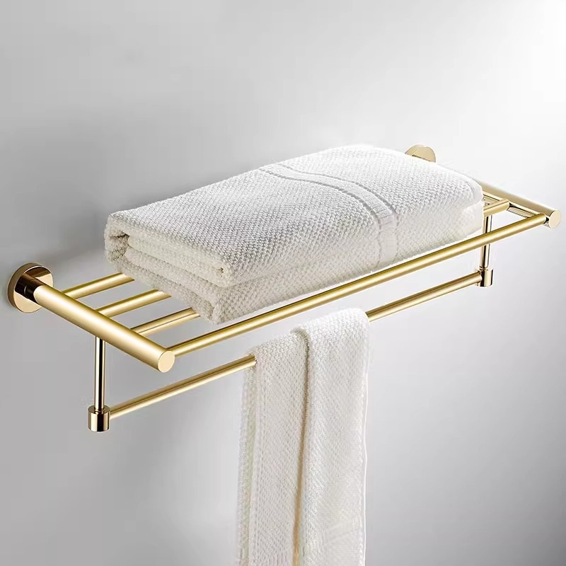 All-copper Bathroom Towel Rack Single-bar And Double-bar Designs
