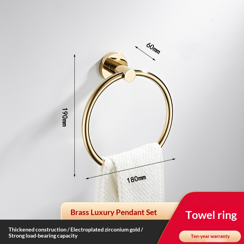 All-copper Bathroom Towel Rack Single-bar And Double-bar Designs 10